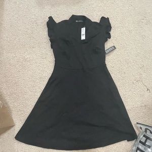 NY&Company mini black dress with frill sleeves